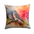 Northern Hawk Owl Perched Branch Decorative Throw Pillow 14x14 Indoor Outdoor Accent Cushion, Fabric Cover with Insert for Sofa, Bed, Porch & Living Room