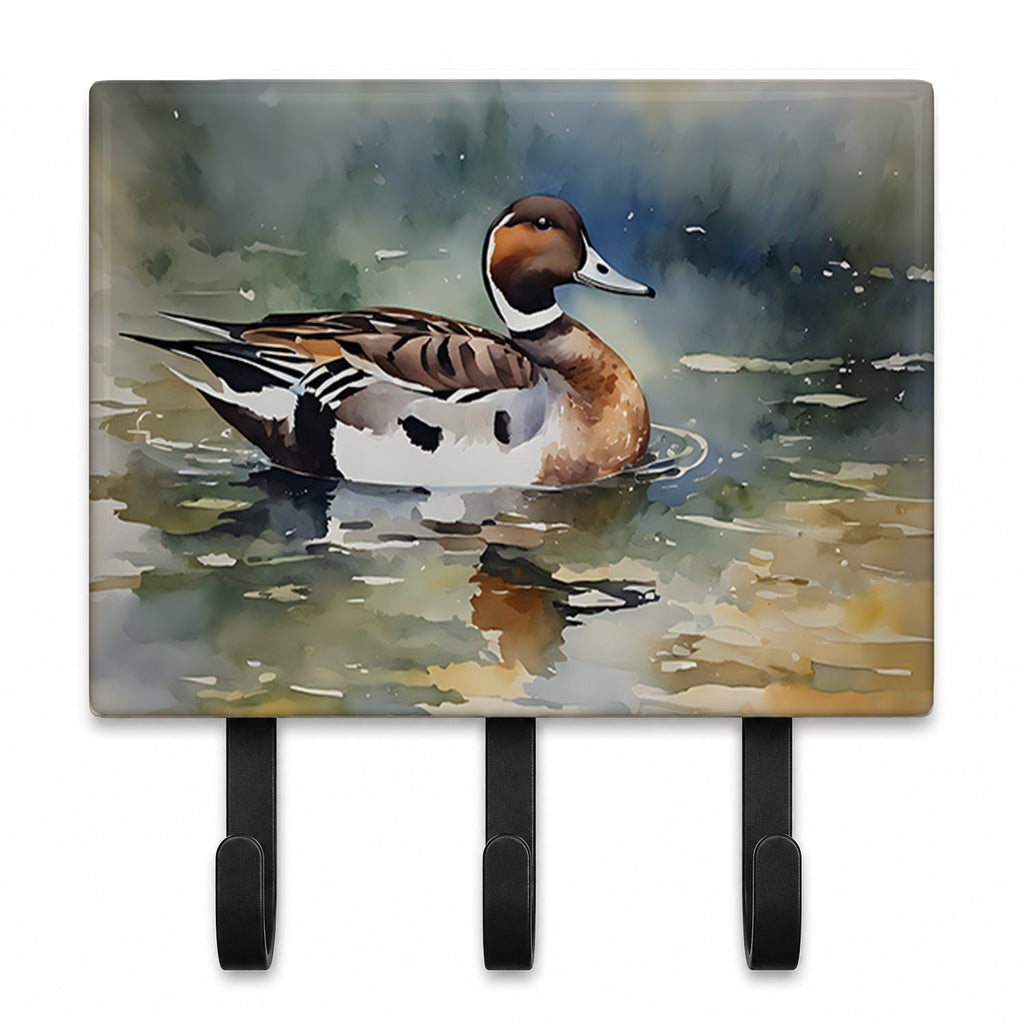 Northern Pintail Duck Swimming Leash or Key Holder Wall Hooks, Coat Rack Wall Mount, for Hanging Keys, Towels, Aprons, Leashes