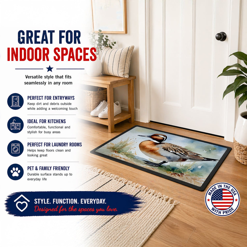 Northern Pintail Duck Standing Shore Doormat Indoor Outdoor 24H X 36W Front Door Mat Rugs for Entryway, Non Slip Washable Low Pile,