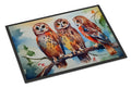 Three Owls Perched Branch Doormat Indoor Outdoor 18H X 27W Front Door Mat Rugs for Entryway, Non Slip Washable