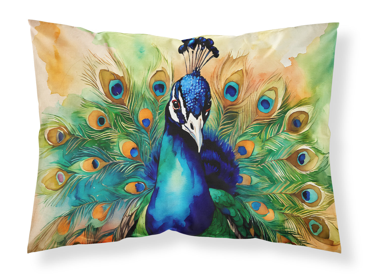 Peacock Displaying Feathers Standard Pillowcase Lightweight Super Soft Easy Care Decorative Artwork Pillowcase, Standard