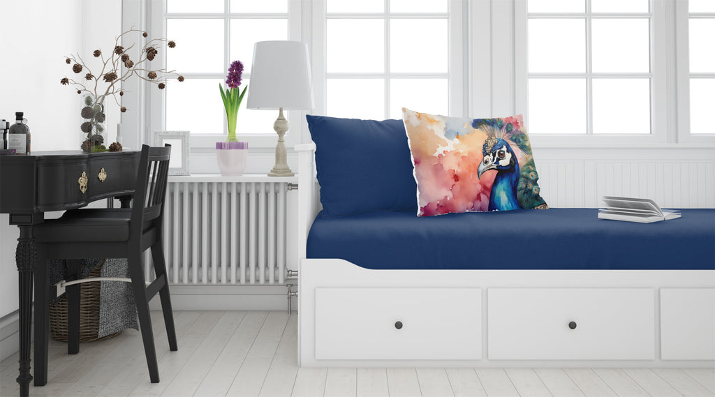 Peacock Portrait Colorful Standard Pillowcase Lightweight Super Soft Easy Care Decorative Artwork Pillowcase, Standard