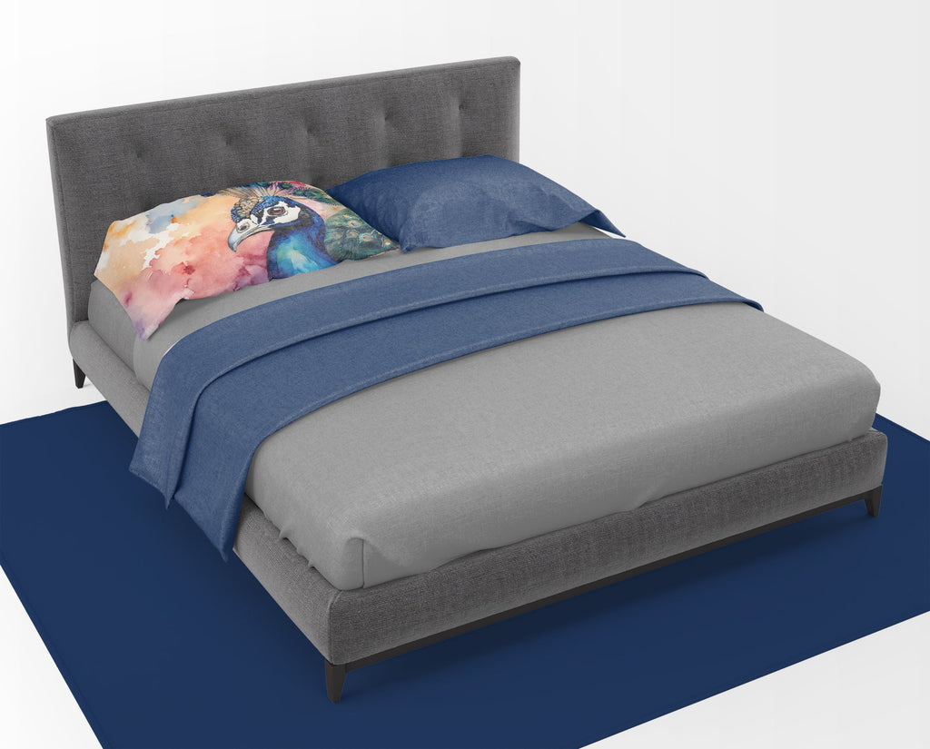 Peacock Portrait Colorful Standard Pillowcase Lightweight Super Soft Easy Care Decorative Artwork Pillowcase, Standard
