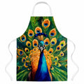 Peacock Full Feather Display Vibrant Apron Cooking Kitchen Server Baking Crafts Gardening for Adult Women Men, Unisex, Large, Multicolor