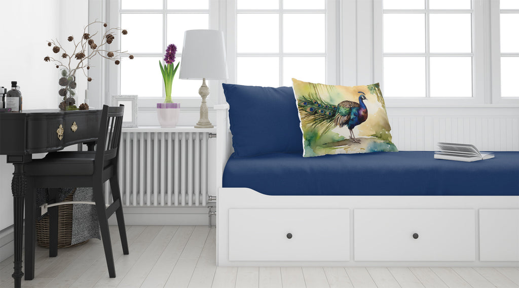 Peacock Walking Garden Scene Standard Pillowcase Lightweight Super Soft Easy Care Decorative Artwork Pillowcase, Standard