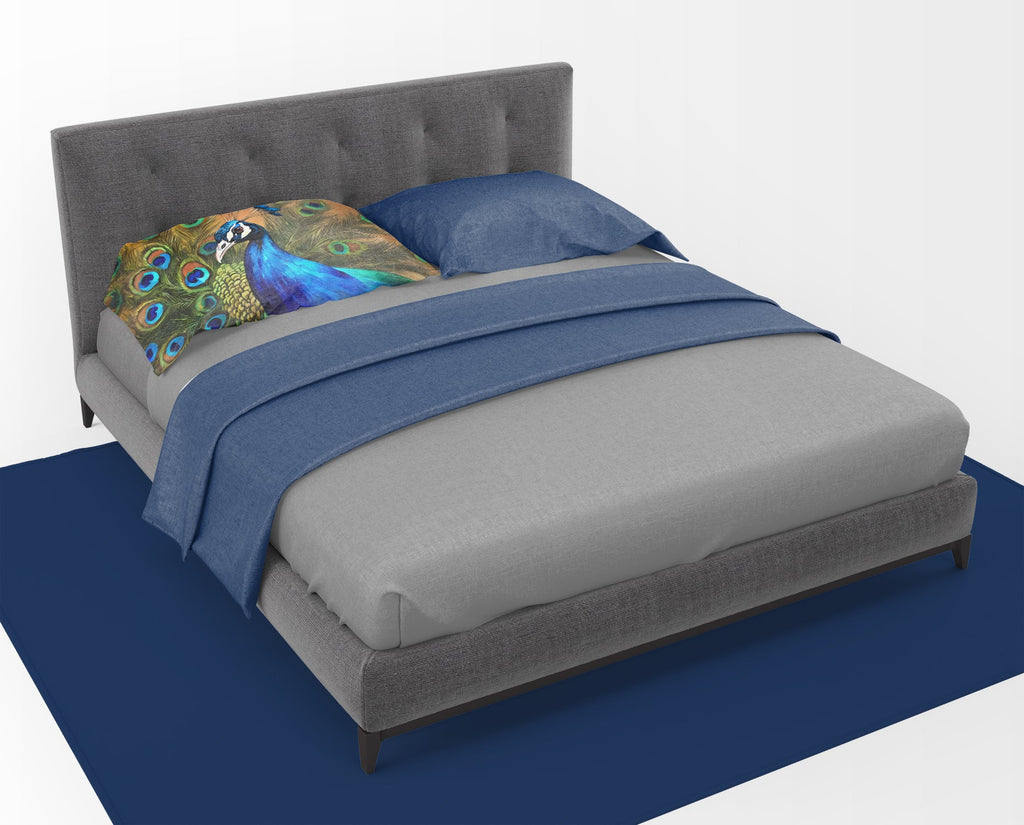 Peacock Face and Feather Detail Standard Pillowcase Lightweight Super Soft Easy Care Decorative Artwork Pillowcase, Standard
