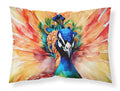 Peacock Front View Dramatic Color Standard Pillowcase Lightweight Super Soft Easy Care Decorative Artwork Pillowcase, Standard