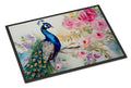 Peacock with Floral Background Doormat Indoor Outdoor 24H X 36W Front Door Mat Rugs for Entryway, Non Slip Washable Low Pile,