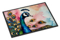 Peacock with Decorative Feathers Doormat Indoor Outdoor 18H X 27W Front Door Mat Rugs for Entryway, Non Slip Washable