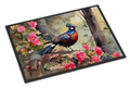 Pheasant Bird in Garden Floral Doormat Indoor Outdoor 24H X 36W Front Door Mat Rugs for Entryway, Non Slip Washable Low Pile,