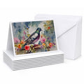 Pigeon Bird with Floral Accents Greeting Cards Pack of 8 Blank Cards with Envelopes Whimsical A7 Size 5x7