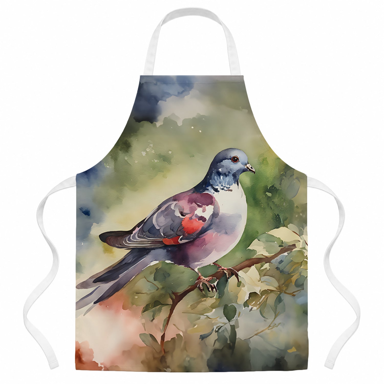 Pigeon Perched with Flowers Apron Cooking Kitchen Server Baking Crafts Gardening for Adult Women Men, Unisex, Large, Multicolor