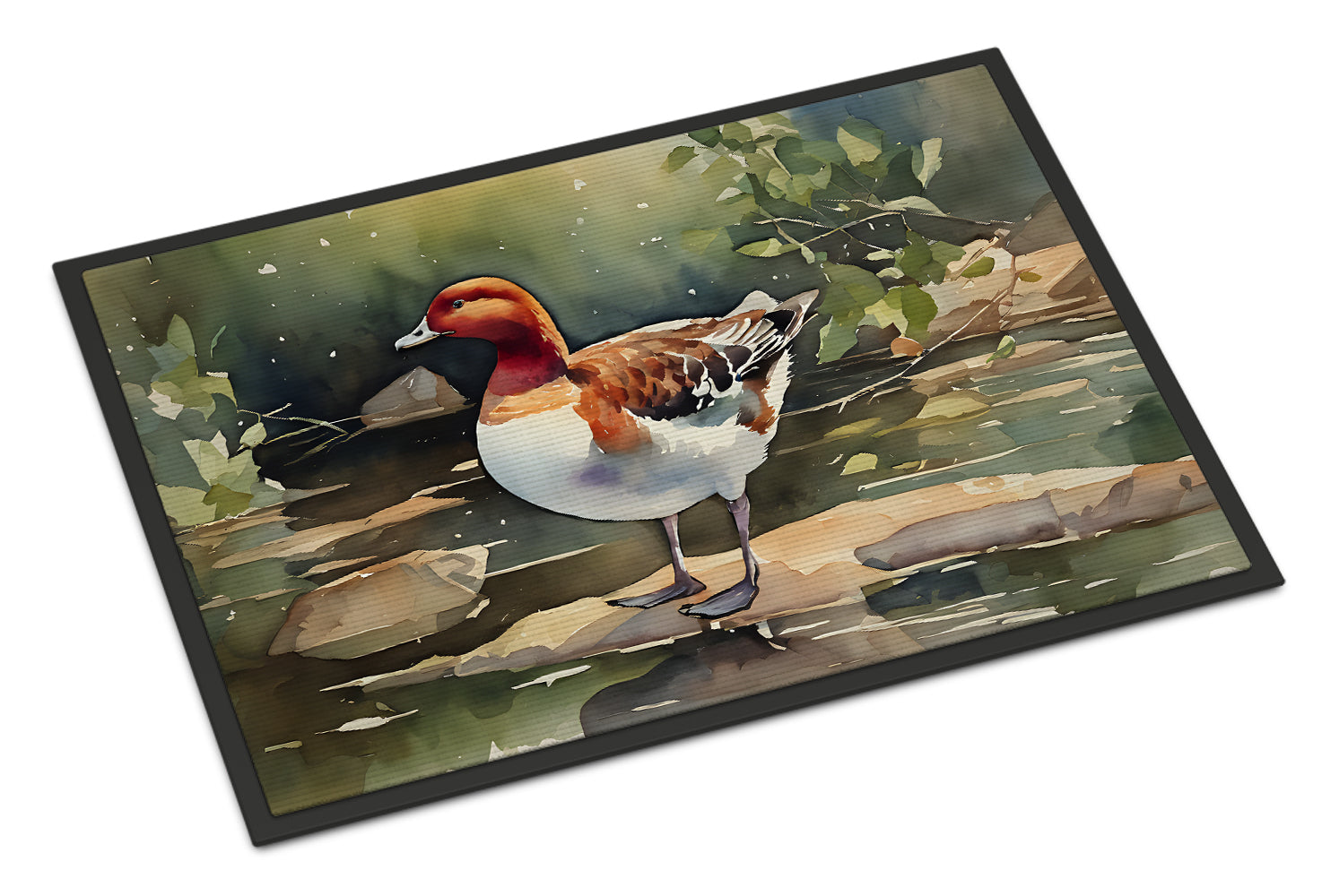 Redhead Duck Standing by Water Doormat Indoor Outdoor 24H X 36W Front Door Mat Rugs for Entryway, Non Slip Washable Low Pile,
