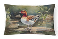 Redhead Duck Standing by Water Decorative Throw Pillow 12x16 Indoor Outdoor Accent Cushion, Fabric Cover with Insert for Sofa, Bed, Porch & Living Room