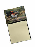 Redhead Duck Standing by Water Watercolor Sticky Note Holder Refillable Dispenser Desk Accessory 3x3 Pad Gift