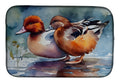 Redhead Duck Pair of Ducks Swimming Dish Drying Mat Absorbent Dish Drying Mat Pad for Kitchen Counter Dish Drainer Mat for Countertop, 14 x 21", Multicolor
