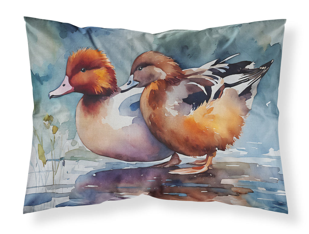 Redhead Duck Pair of Ducks Swimming Standard Pillowcase Lightweight Super Soft Easy Care Decorative Artwork Pillowcase, Standard
