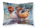Redhead Duck Pair of Ducks Swimming Standard Pillowcase Lightweight Super Soft Easy Care Decorative Artwork Pillowcase, Standard
