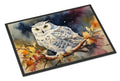 Snowy Owl with Autumn Leaves Doormat Indoor Outdoor 18H X 27W Front Door Mat Rugs for Entryway, Non Slip Washable