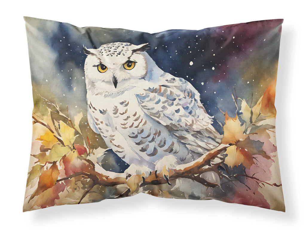 Snowy Owl with Autumn Leaves Standard Pillowcase Lightweight Super Soft Easy Care Decorative Artwork Pillowcase, Standard