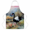 Black Swan Lake Scene Landscape Apron Cooking Kitchen Server Baking Crafts Gardening for Adult Women Men, Unisex, Large, Multicolor