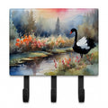 Black Swan Lake Scene Landscape Leash or Key Holder Wall Hooks, Coat Rack Wall Mount, for Hanging Keys, Towels, Aprons, Leashes
