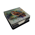 Tawny Owl Portrait Natural Watercolor PU Leather Note Paper Holder with Artist-Designed Cover, Desk Accessory, Office Gift