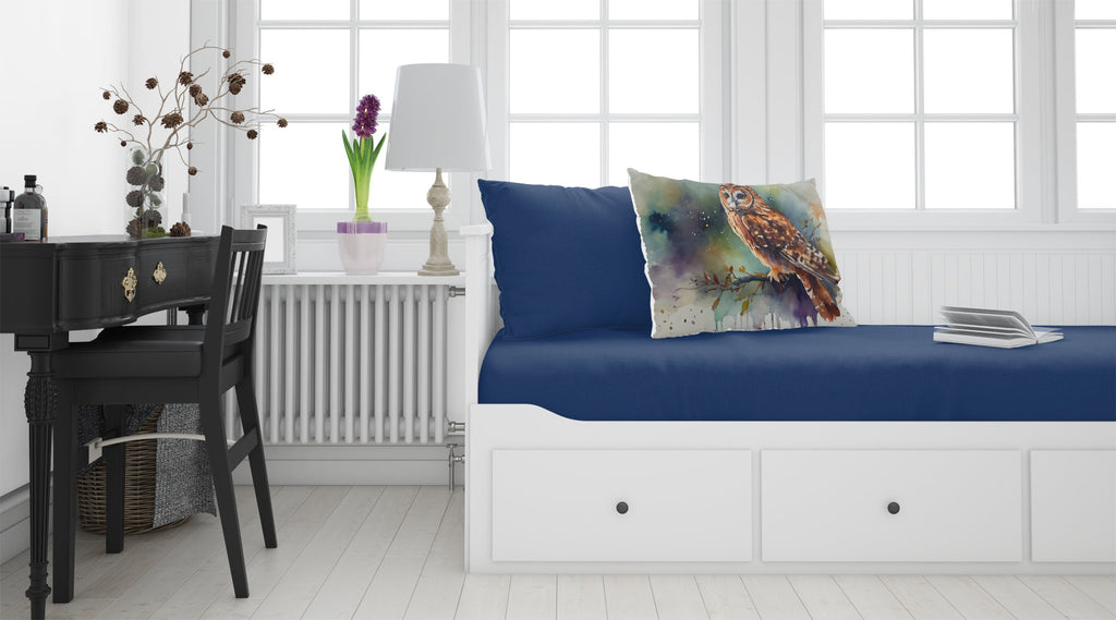 Tawny Owl Portrait Natural Watercolor Standard Pillowcase Lightweight Super Soft Easy Care Decorative Artwork Pillowcase, Standard