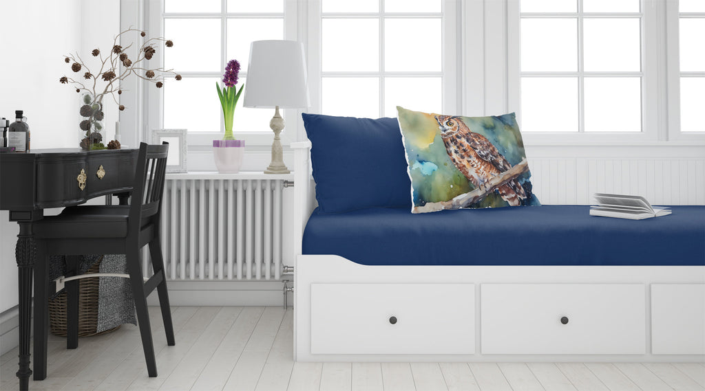 Tawny Owl on Branch Watercolor Standard Pillowcase Lightweight Super Soft Easy Care Decorative Artwork Pillowcase, Standard