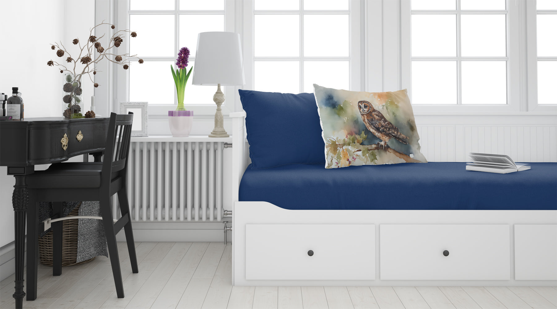 Tawny Owl Soft Background Watercolor Standard Pillowcase Lightweight Super Soft Easy Care Decorative Artwork Pillowcase, Standard