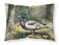 Wood Duck Standing Forest Floor Watercolor Standard Pillowcase Lightweight Super Soft Easy Care Decorative Artwork Pillowcase, Standard