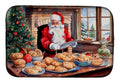 Cookies with Santa Claus Dish Drying Mat Absorbent Dish Drying Mat Pad for Kitchen Counter Dish Drainer Mat for Countertop, 14 x 21", Multicolor