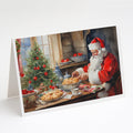 Cookies with Santa Claus Greeting Cards Pack of 8 Blank Cards with Envelopes Whimsical A7 Size 5x7