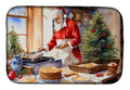 Cookies with Santa Claus Babbo Natale Dish Drying Mat Absorbent Dish Drying Mat Pad for Kitchen Counter Dish Drainer Mat for Countertop, 14 x 21", Multicolor