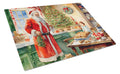 Cookies with Santa Claus Papa Noel Cutting Board Tempered Glass Kitchen Cutting Surface, Heat Resistant Chopping, Non-Slip Feet, Food Prep & Serving
