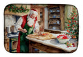 Cookies with Santa Claus Dish Drying Mat Absorbent Dish Drying Mat Pad for Kitchen Counter Dish Drainer Mat for Countertop, 14 x 21", Multicolor