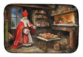 Cookies with Santa Claus Sinterklaas Dish Drying Mat Absorbent Dish Drying Mat Pad for Kitchen Counter Dish Drainer Mat for Countertop, 14 x 21", Multicolor