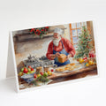 Cookies with Santa Claus Weihnachtsmann Greeting Cards Pack of 8 Blank Cards with Envelopes Whimsical A7 Size 5x7