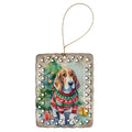 Basset Hound Christmas Porcelain Ornament Christmas Tree Hanging Decorations for Home Christmas Holiday, Rectangle, Gift, Multicolor