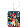 Beagle Christmas Porcelain Ornament Christmas Tree Hanging Decorations for Home Christmas Holiday, Rectangle, Gift, Multicolor