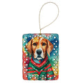 Beagle Christmas Porcelain Ornament Christmas Tree Hanging Decorations for Home Christmas Holiday, Rectangle, Gift, Multicolor