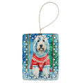 Bearded Collie Christmas Porcelain Ornament Christmas Tree Hanging Decorations for Home Christmas Holiday, Rectangle, Gift, Multicolor