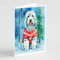 Bearded Collie Christmas Greeting Cards Pack of 8 Blank Cards with Envelopes Whimsical A7 Size 5x7