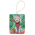 Bedlington Terrier Christmas Porcelain Ornament Christmas Tree Hanging Decorations for Home Christmas Holiday, Rectangle, Gift, Multicolor