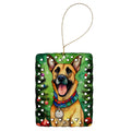Belgian Malinois Christmas Porcelain Ornament Christmas Tree Hanging Decorations for Home Christmas Holiday, Rectangle, Gift, Multicolor