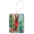 Belgian Malinois Christmas Porcelain Ornament Christmas Tree Hanging Decorations for Home Christmas Holiday, Rectangle, Gift, Multicolor