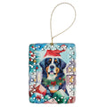 Bernese Mountain Dog Christmas Porcelain Ornament Christmas Tree Hanging Decorations for Home Christmas Holiday, Rectangle, Gift, Multicolor