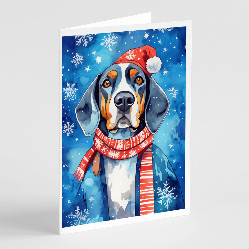 Black and Tan Coonhound Christmas Greeting Cards Pack of 8 Blank Cards with Envelopes Whimsical A7 Size 5x7