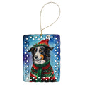 Border Collie Christmas Porcelain Ornament Christmas Tree Hanging Decorations for Home Christmas Holiday, Rectangle, Gift, Multicolor