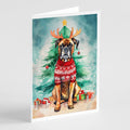 Boxer Christmas Greeting Cards Pack of 8 Blank Cards with Envelopes Whimsical A7 Size 5x7